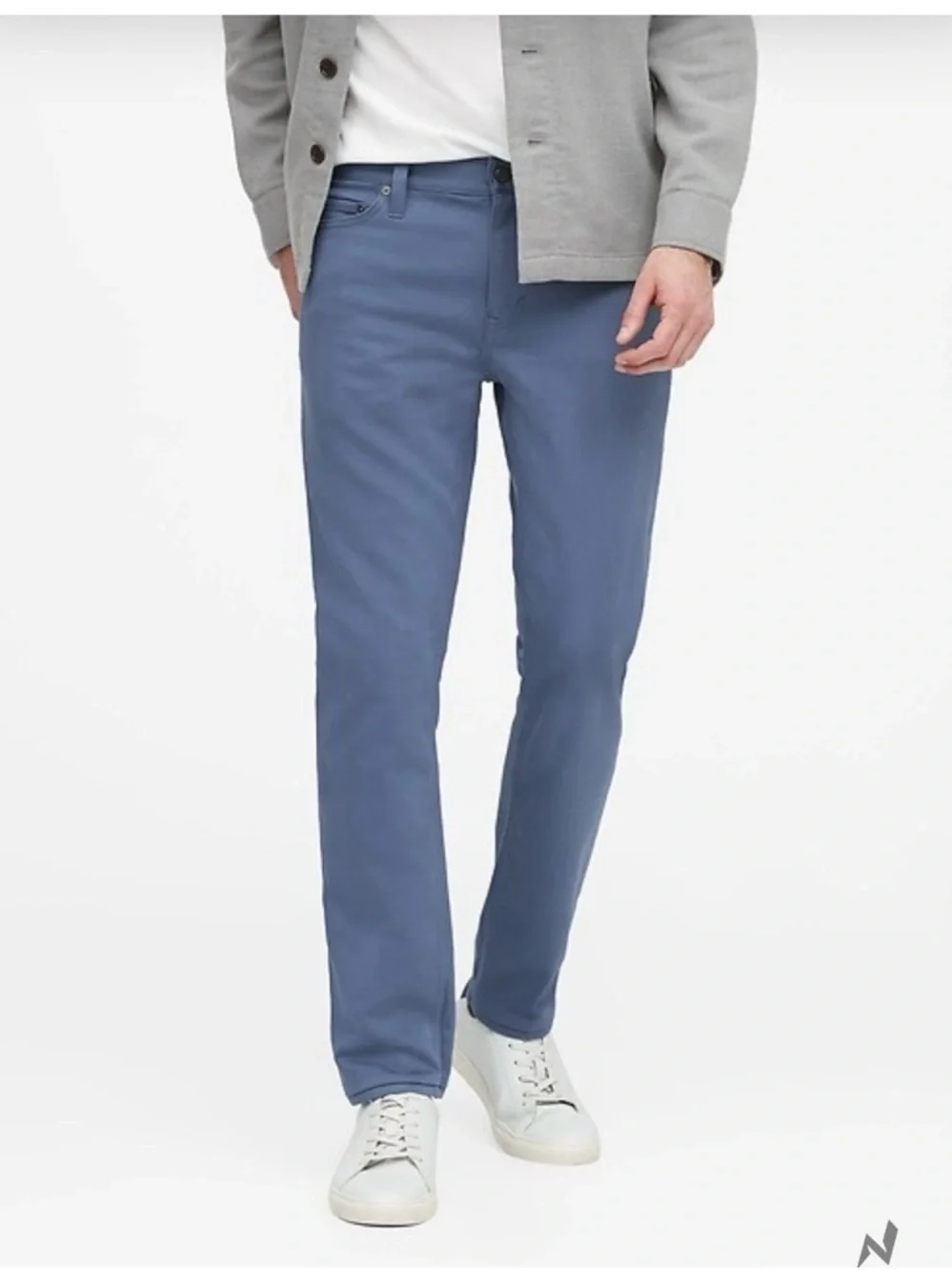 Banana Republic Traveler Pants 33x30 Slate Blue Slim Fit Stretch Casual Chino